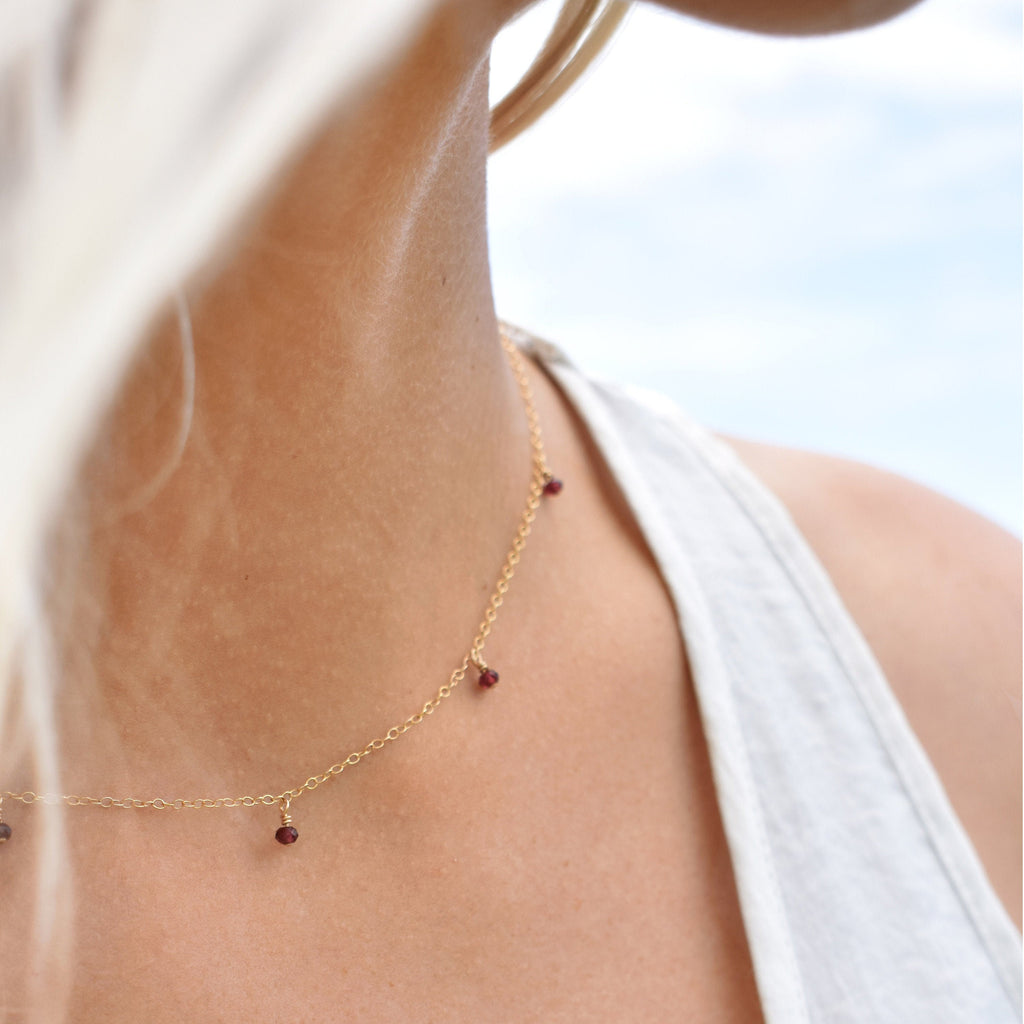 Garnet Necklace • January Birthstone • Gemstone Jewelry for Her • Mother's Day Gift • Christmas Gift for Woman • January Birthday Gift