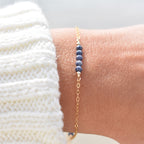 Dainty Sapphire Bracelet • September Birthstone • Handmade & Minimal Jewelry for Her • Birthday Gift for Virgo or Libra • Dainty Gemstone
