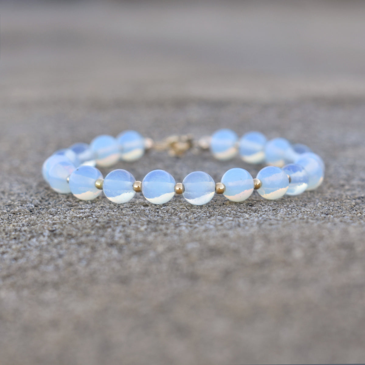 Opalite Bracelet • October Birthstone Jewelry for Women • Gift for Libra or Scorpio • Minimalist Boho Jewelry • Smooth Opal Stone