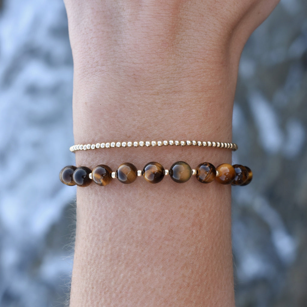 Tiger's Eye Bracelet • Embrace Confidence & Stay Grounded • Genuine Gemstone Jewelry for Women • Adjustable Length