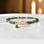 Green Tourmaline Bracelet • October Birthstone • Handmade Dainty and Minimal Jewelry for Her • Mother's Day Gift • Green Crystal Jewelry