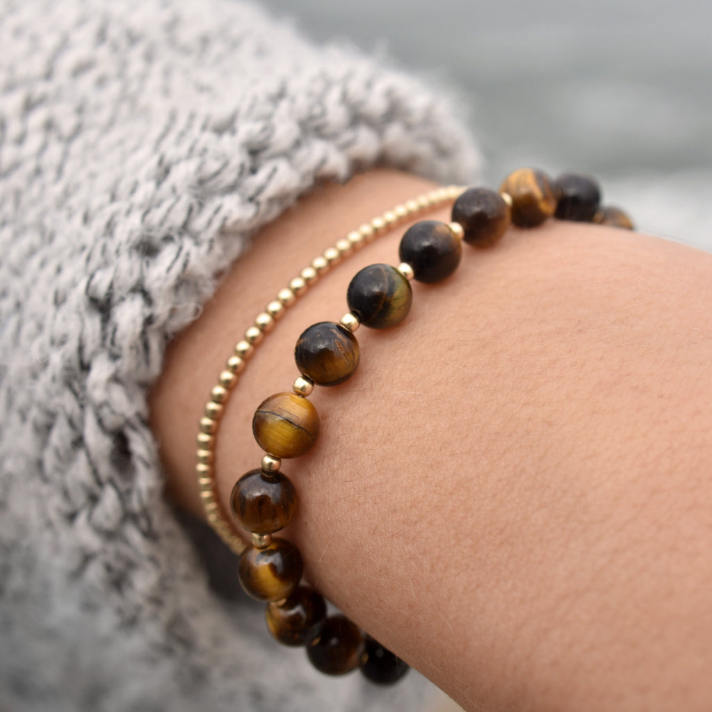Tiger's Eye Bracelet • Embrace Confidence & Stay Grounded • Genuine Gemstone Jewelry for Women • Adjustable Length