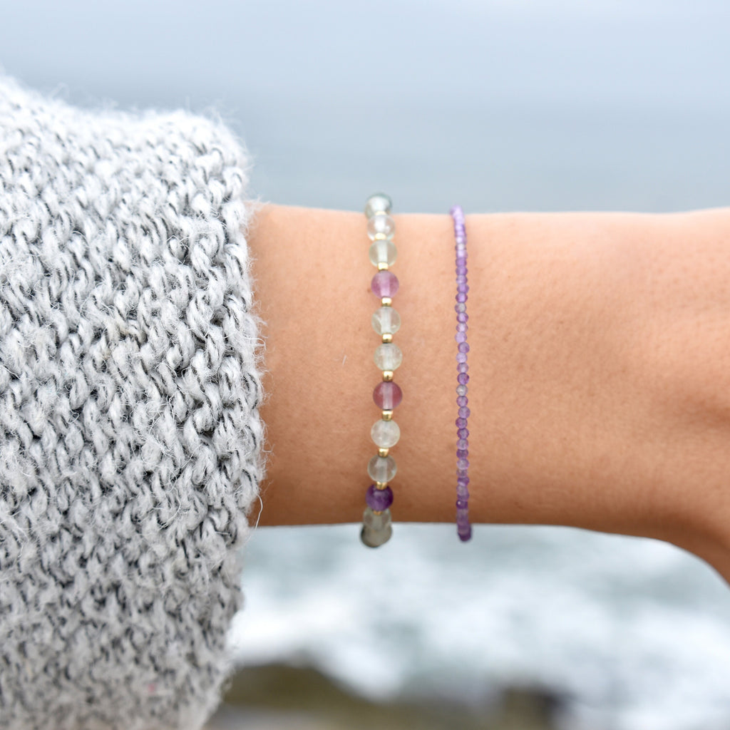 Fluorite Bracelet • Healing Gemstone Jewelry for Women • Adjustable Length • Stones for Balance, Alignment, and Healing • Chakra Jewelry