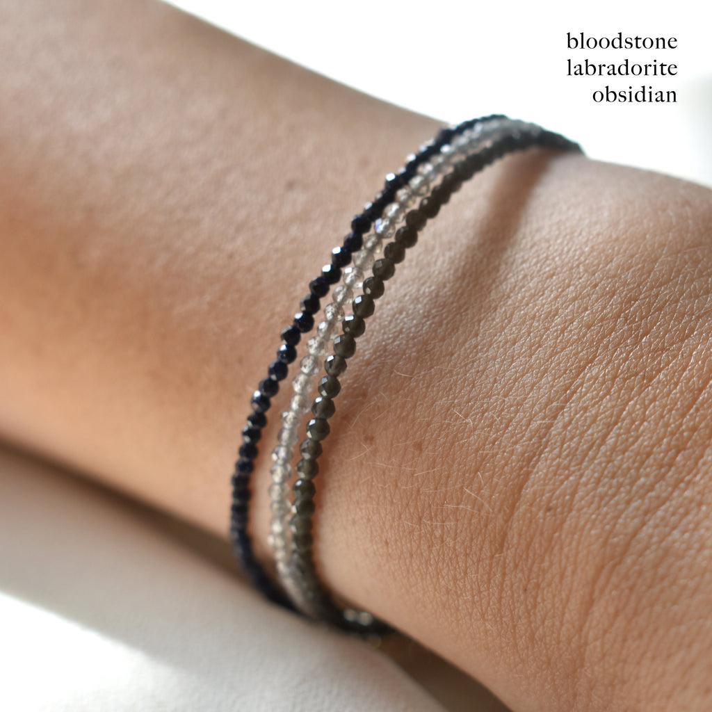 Dainty Blue Goldstone Gemstone Bracelet • Fire Sign Bracelet • Jewelry for Aries • Genuine Crystal Jewelry • Dainty & Delicate