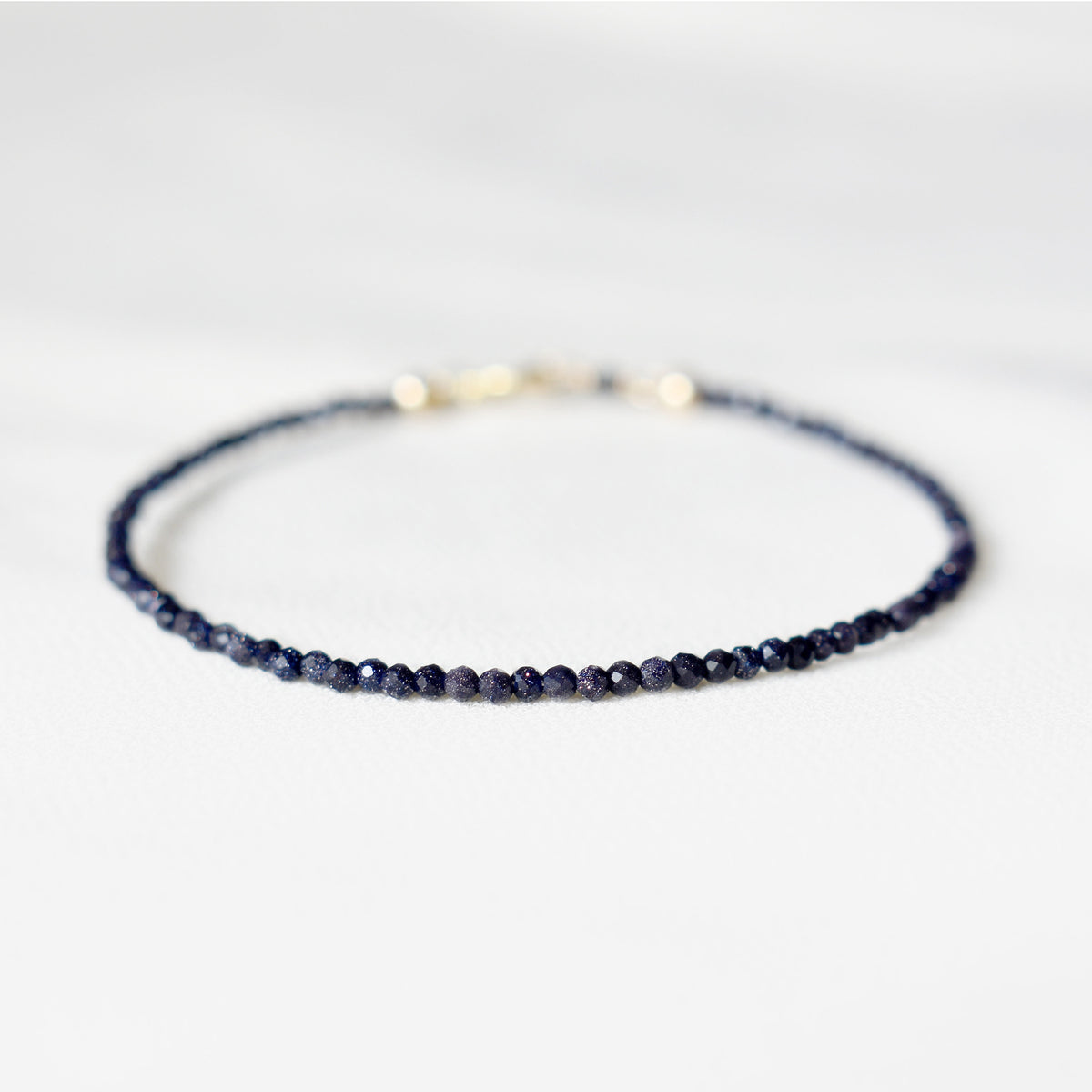 Dainty Blue Goldstone Gemstone Bracelet • Fire Sign Bracelet • Jewelry for Aries • Genuine Crystal Jewelry • Dainty & Delicate