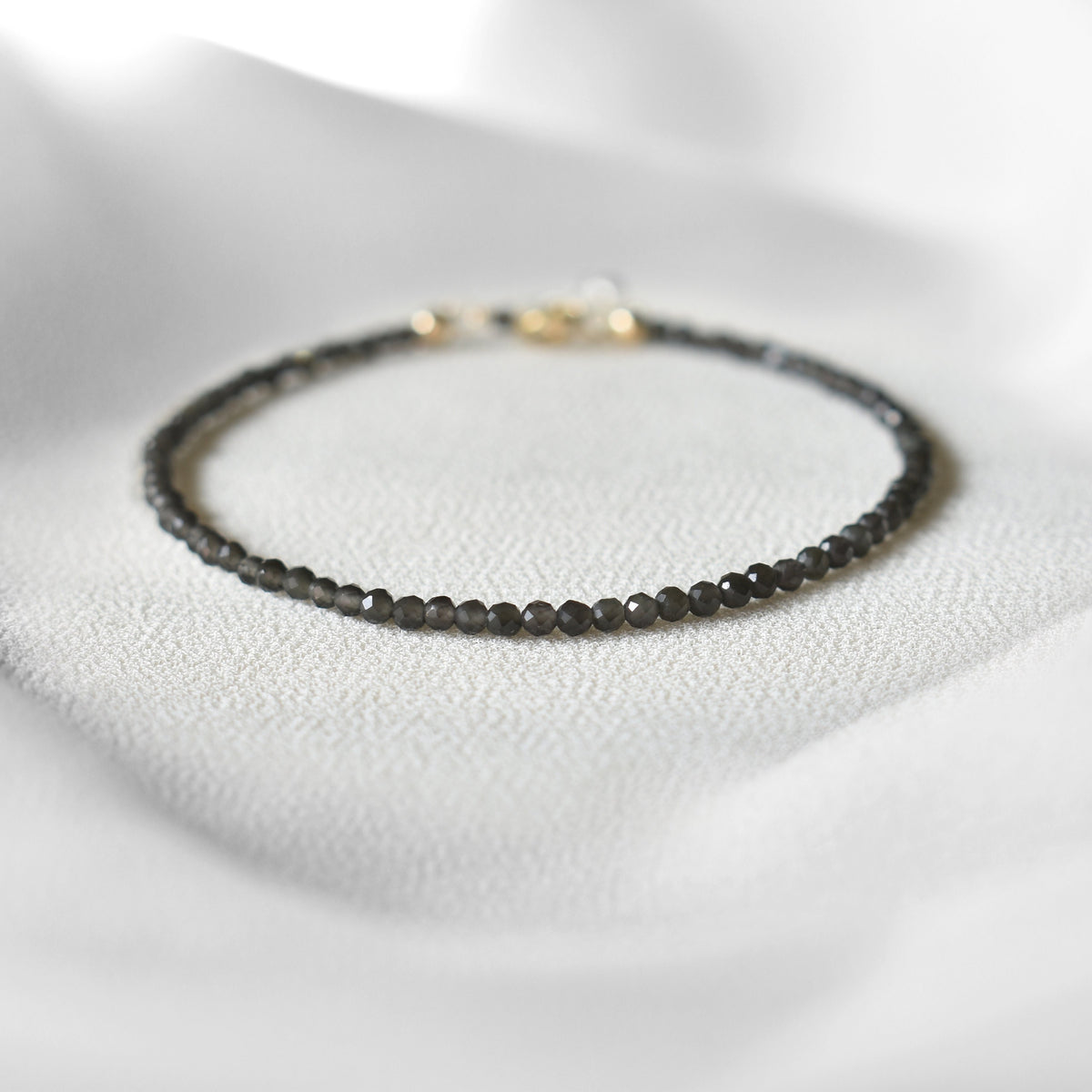 Dainty Obsidian Gemstone Bracelet • Genuine Crystal Jewelry • Dainty & Delicate