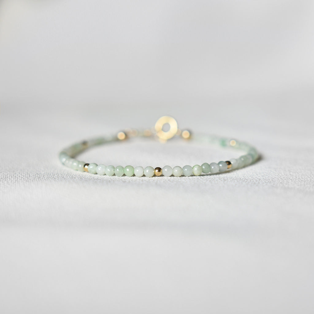 Natural Jade Bracelet • Healing Gemstones • Harmony, Prosperity, Good Luck • Dainty Beaded Bracelet • Elegant Crystal Jewelry for Women