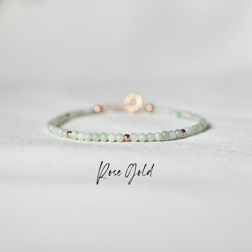 Natural Jade Bracelet • Healing Gemstones • Harmony, Prosperity, Good Luck • Dainty Beaded Bracelet • Elegant Crystal Jewelry for Women