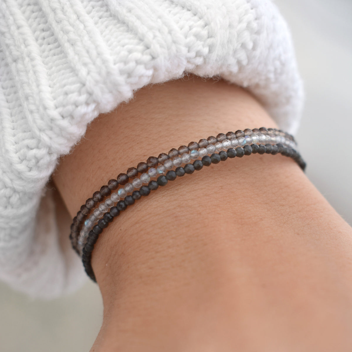 Dainty Smoky Quartz Gemstone Bracelet • Stability • Grounding • Personal Growth • Genuine Crystal Jewelry • Dainty & Delicate