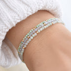 Natural Jade Bracelet • Healing Gemstones • Harmony, Prosperity, Good Luck • Dainty Beaded Bracelet • Elegant Crystal Jewelry for Women