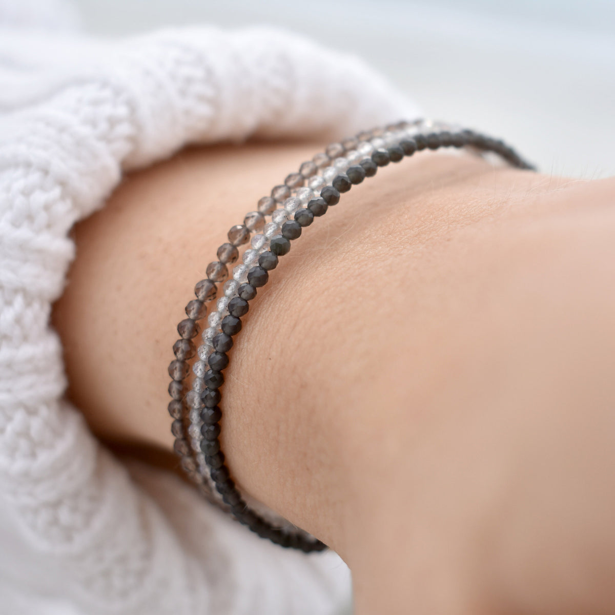 Dainty Obsidian Gemstone Bracelet • Genuine Crystal Jewelry • Dainty & Delicate