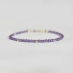 Dainty Amethyst Gemstone Bracelet • February Birthstone • February Birthday Gift • Genuine Crystal Jewelry for Her • Minimalist & Delicate