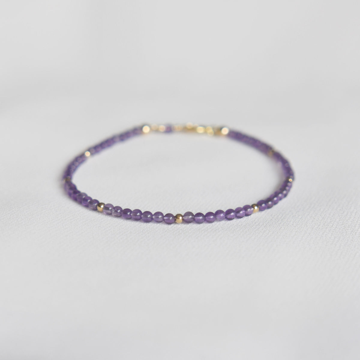 Dainty Amethyst Gemstone Bracelet • February Birthstone • February Birthday Gift • Genuine Crystal Jewelry for Her • Minimalist & Delicate