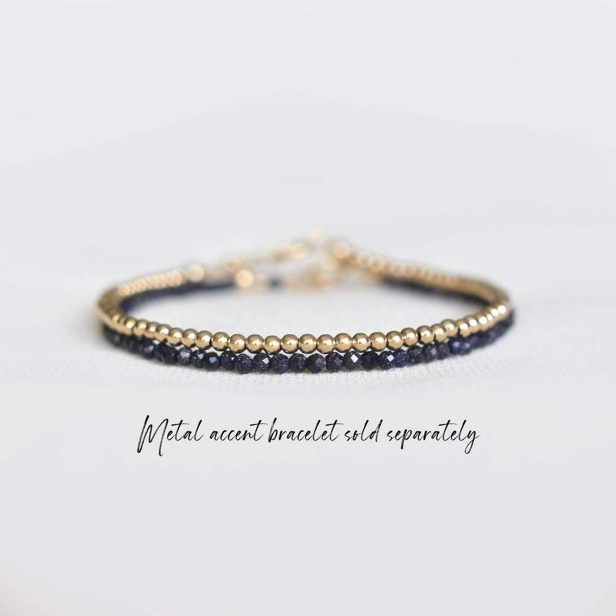Dainty Blue Goldstone Gemstone Bracelet • Fire Sign Bracelet • Jewelry for Aries • Genuine Crystal Jewelry • Dainty & Delicate
