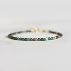Natural Bloodstone Bracelet • Healing Gemstones • Vitality, Protection, Resilience • Dainty Stone Bracelet • Elegant Crystal Jewelry