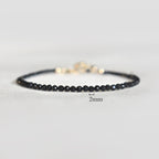 Dainty Black Tourmaline Gemstone Bracelet • Grounding, Protection, Balance • Healing Crystal • Handmade Jewelry for Women • Custom Length