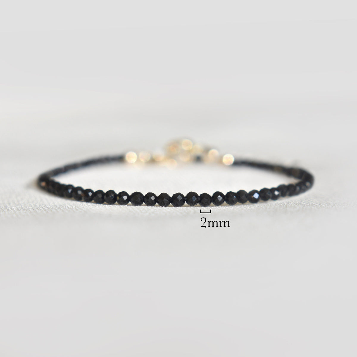 Dainty Black Tourmaline Gemstone Bracelet • Grounding, Protection, Balance • Healing Crystal • Handmade Jewelry for Women • Custom Length