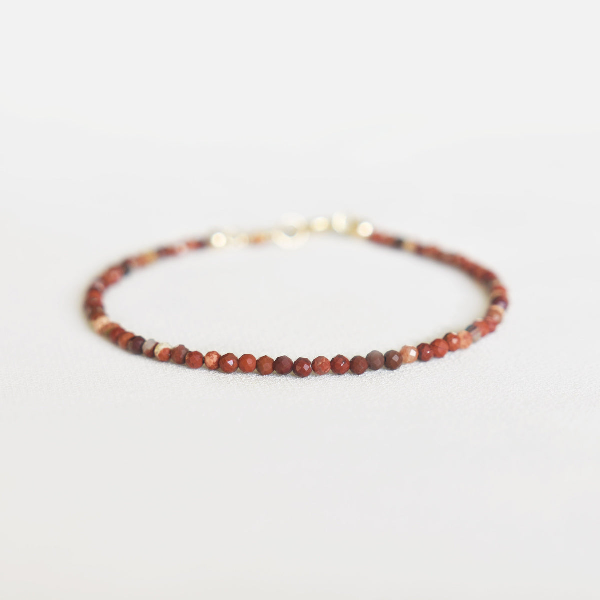 Natural Red Jasper Bracelet • Healing Gemstones • Protection, Grounding, Balance • Dainty Bead Bracelet • Elegant Crystal Jewelry for Women