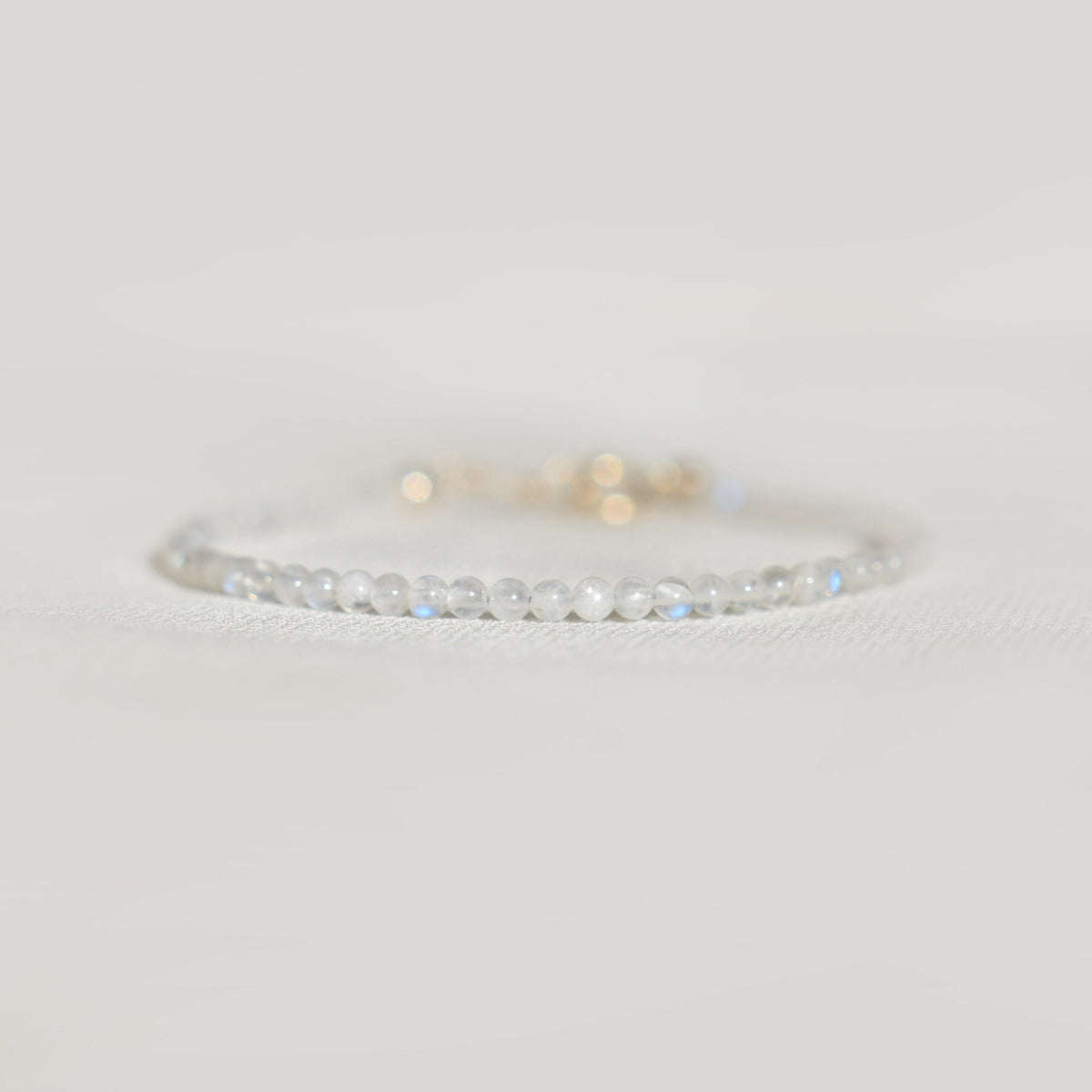 Dainty Moonstone Gemstone Bracelet • Energy Protection, Strength, Healing • Natural Gemstones • Beautiful Blue Flash Moonstone Jewelry