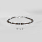 Dainty Smoky Quartz Gemstone Bracelet • Stability • Grounding • Personal Growth • Genuine Crystal Jewelry • Dainty & Delicate