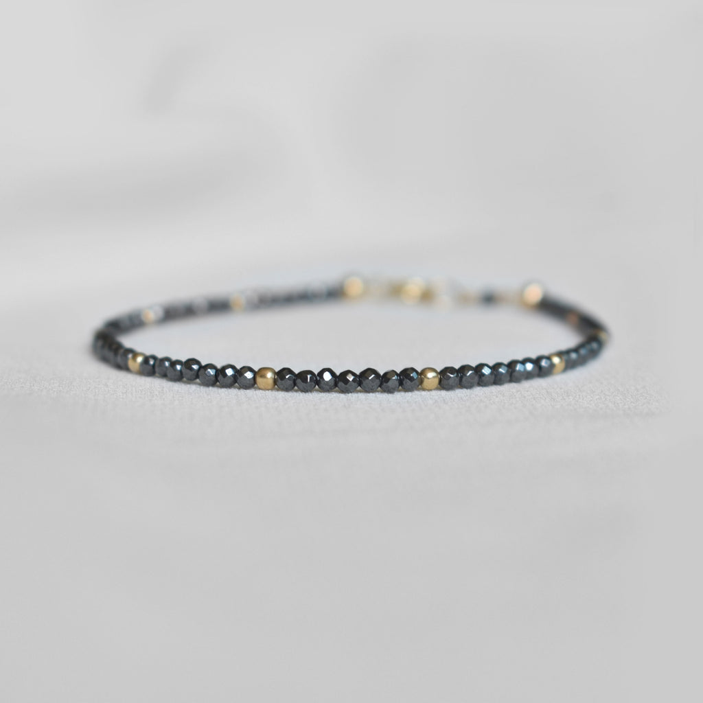 Hematite Crystal Bracelet • Dainty Delicate Gemstone Jewelry for Women • Protection Bracelet • Healing Properties • Genuine Stone