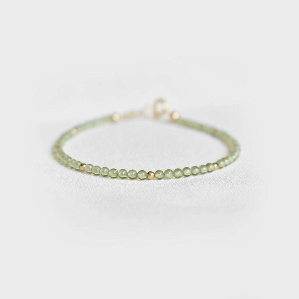 Delicate Peridot Gemstone Bracelet • August Birthstone • Leo Birthday Gift • Genuine Gemstone Jewelry for Women • Dainty & Elegant