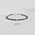 Dainty Smoky Quartz Gemstone Bracelet • Stability • Grounding • Personal Growth • Genuine Crystal Jewelry • Dainty & Delicate