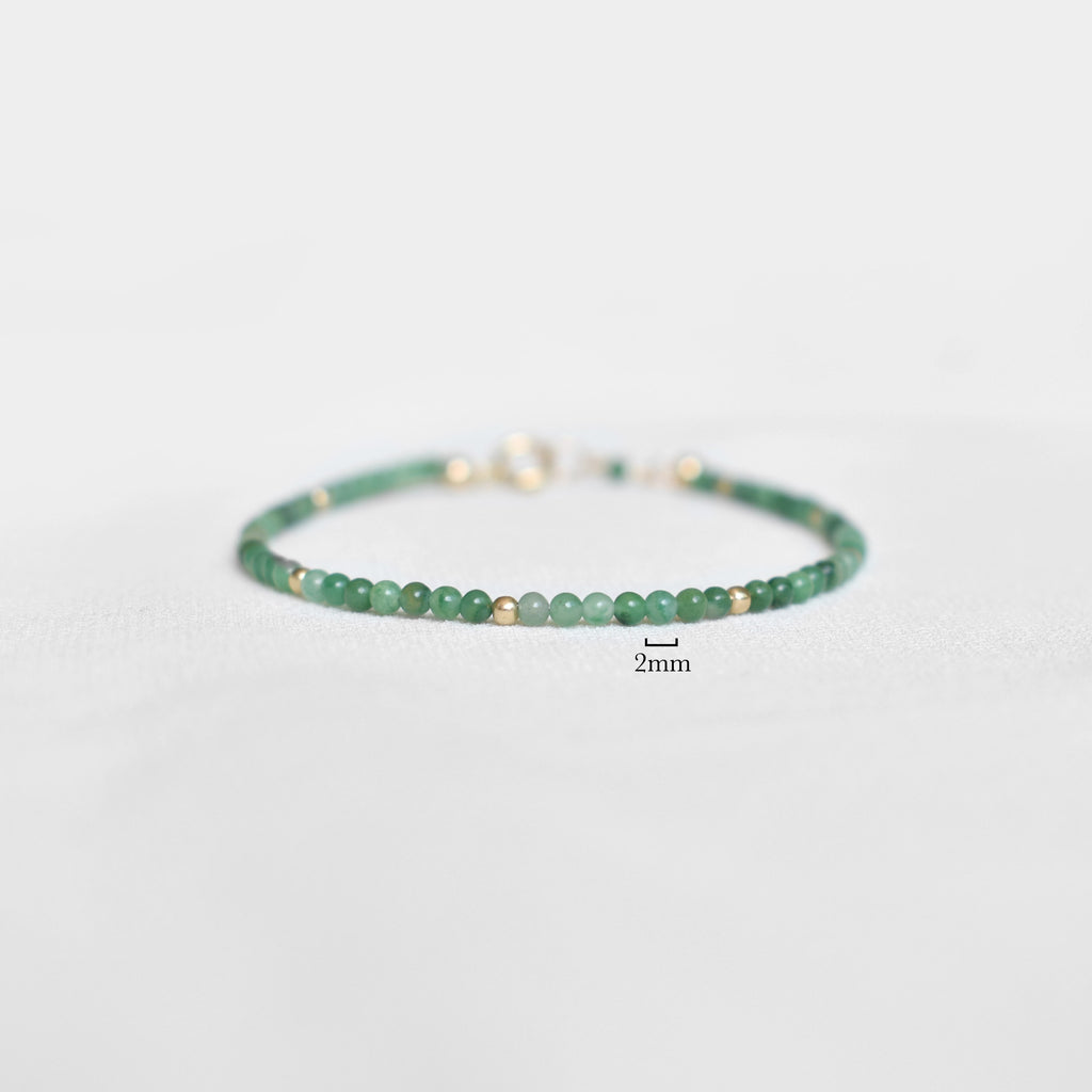 Natural Jade Bracelet • Healing Gemstones • Harmony, Prosperity, Good Luck • Dainty Beaded Bracelet • Elegant Crystal Jewelry for Women