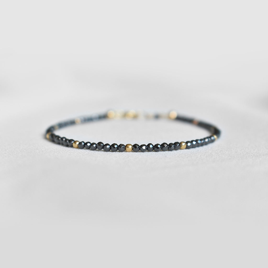 Hematite Crystal Bracelet • Dainty Delicate Gemstone Jewelry for Women • Protection Bracelet • Healing Properties • Genuine Stone