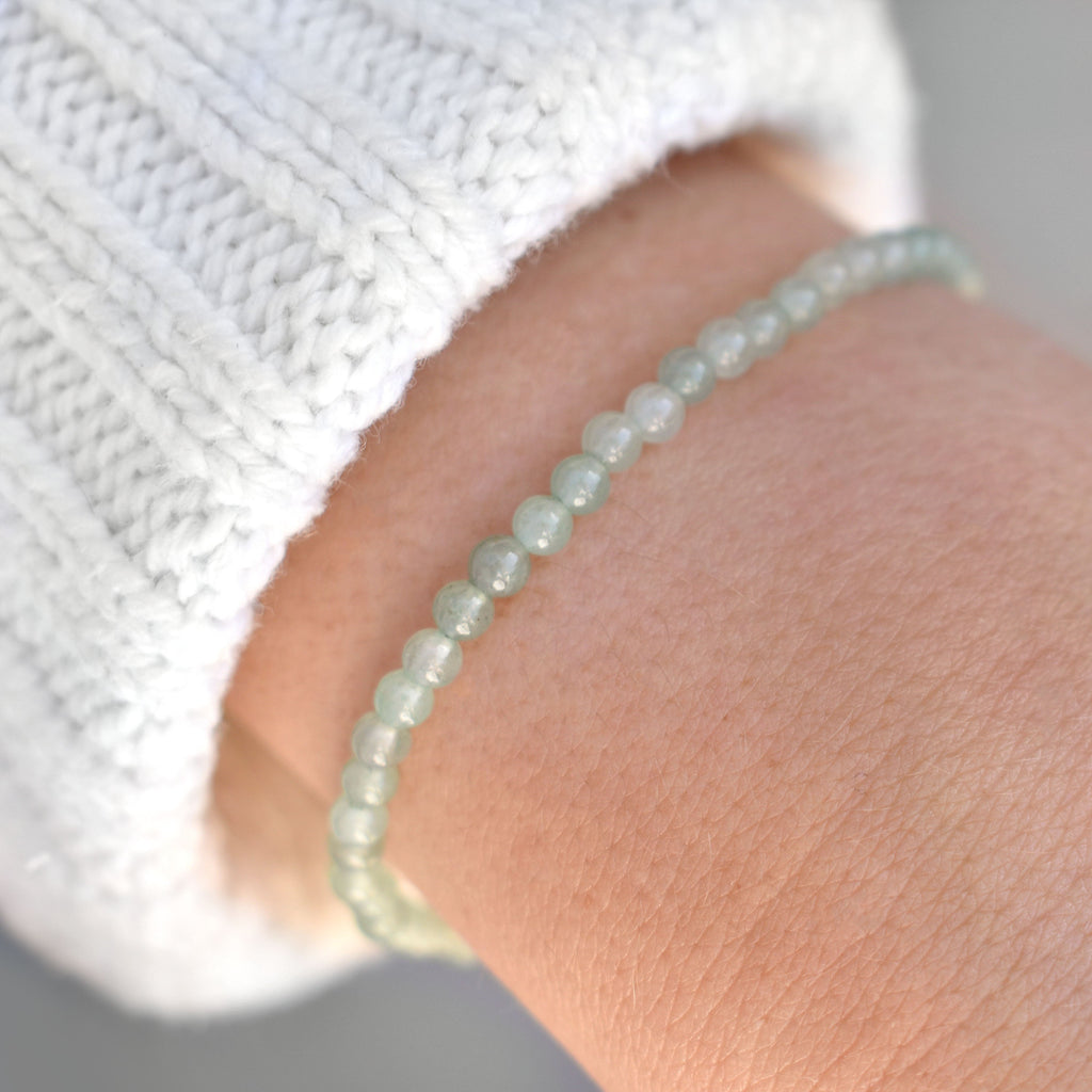 Dainty Aventurine Gemstone Bracelet • Genuine Crystal Jewelry for Women • Dainty & Elegant Crystal Bracelet for Abundance + Manifestation