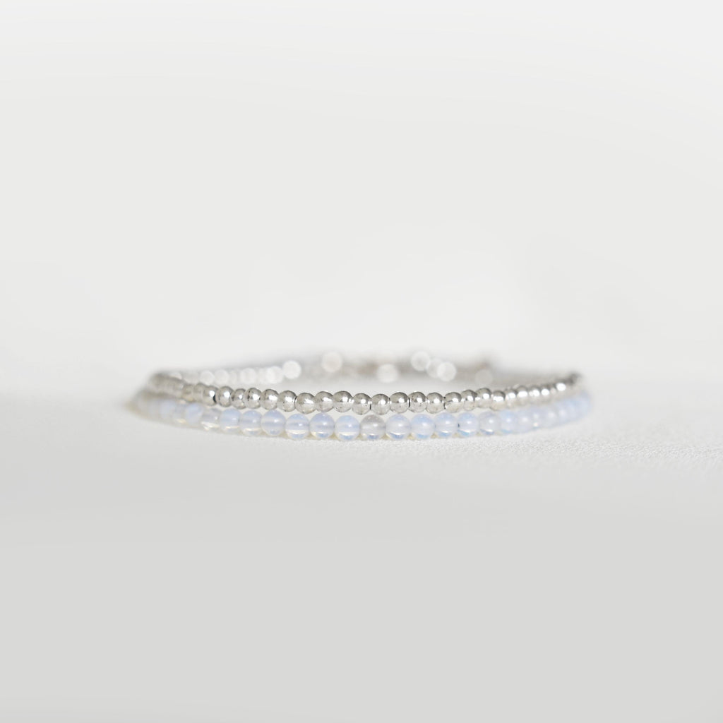 Opalite Bracelet • Dainty Gemstone Jewelry • June Birthstone Gift • Minimalist Crystal Bracelet • Calming Energy Handmade Piece