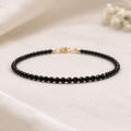 Dainty Black Tourmaline Gemstone Bracelet • Grounding, Protection, Balance • Healing Crystal • Handmade Jewelry for Women • Custom Length