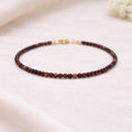 Delicate Red Tiger's Eye Bracelet • Ignite Motivation & Strengthen Focus • Genuine Gemstone Jewelry for Women • Adjustable Length