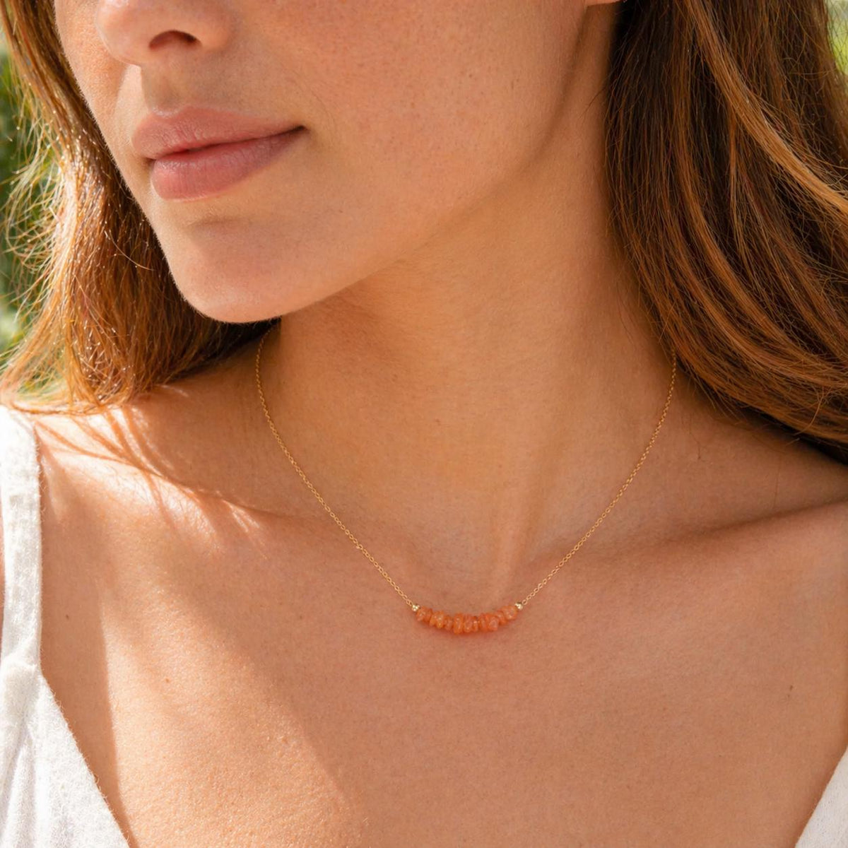 Carnelian Gemstone Necklace • Healing Crystal Jewelry • Genuine Orange Carnelian • Gemstone Jewelry Gift • Sacral Chakra • Confidence