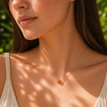 Delicate Carnelian Necklace • Healing Gemstone Necklace • 14k Gold Filled, Rose Gold Filled, Sterling Silver • Handmade Gift for Her