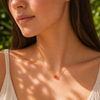 Delicate Carnelian Necklace • Healing Gemstone Necklace • 14k Gold Filled, Rose Gold Filled, Sterling Silver • Handmade Gift for Her