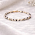 Dalmatian Jasper Gemstone Bracelet • Empath Protection Stones • Crystals for Stress and Transition • Alternative Libra Birthstone