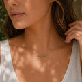 Peridot Necklace | August Birthstone Necklace | Genuine Gemstone Bar Necklace | Dainty Minimal Necklace | Gift for Her