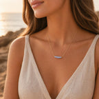 Blue Lace Agate Necklace • Stones for Emotional Healing & Tranquility • Throat Chakra • Handmade Jewelry for Women • Mother's Day Gift