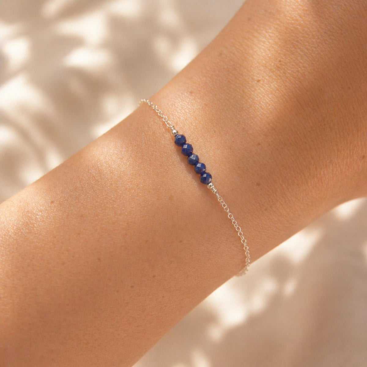 Dainty Sapphire Bracelet • September Birthstone • Handmade & Minimal Jewelry for Her • Birthday Gift for Virgo or Libra • Dainty Gemstone
