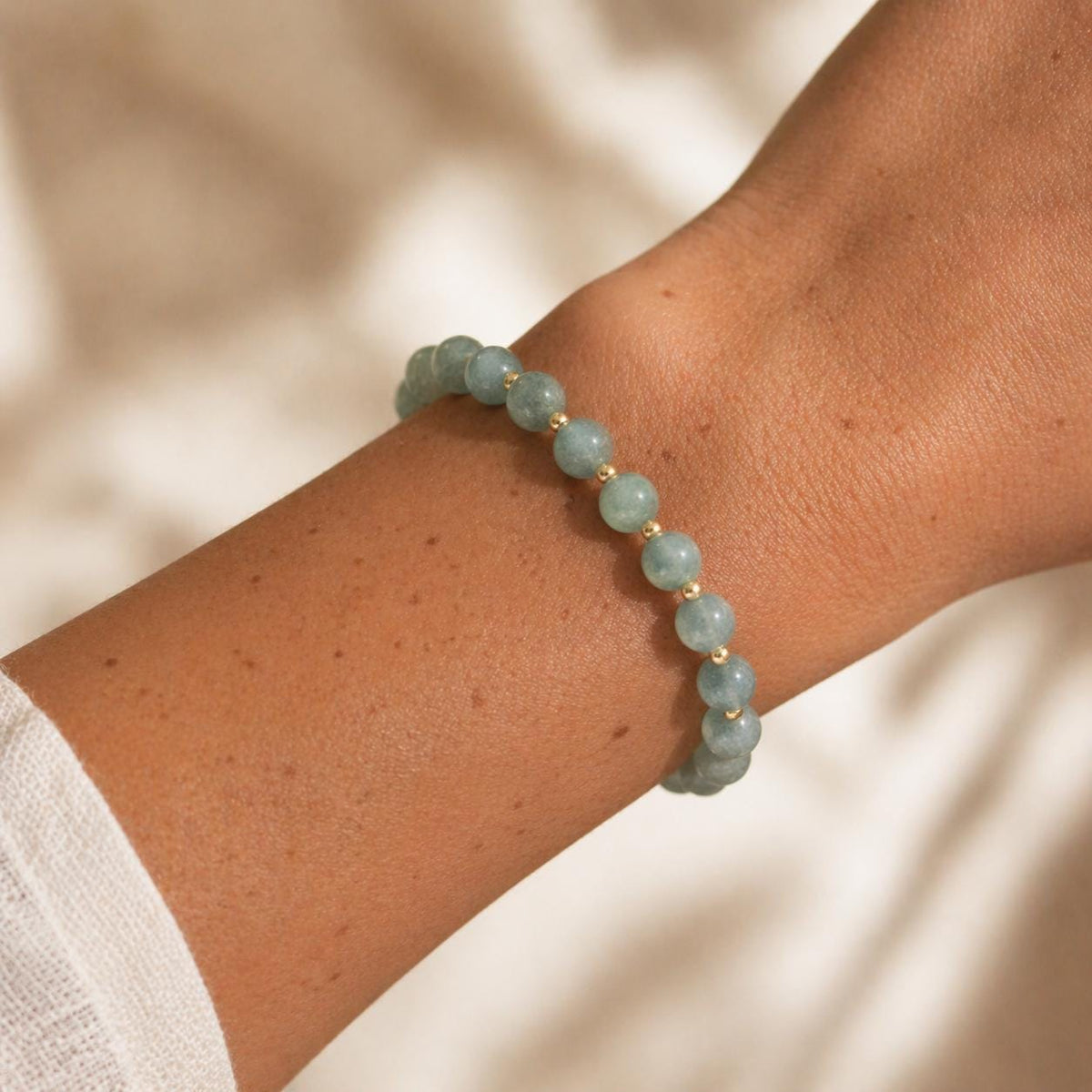Natural Jade Bracelet • Healing Gemstones • Harmony, Prosperity, Good Luck • Dainty Beaded Bracelet • Elegant Crystal Jewelry for Women