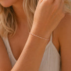 Dainty Sunstone Gemstone Bracelet • Leo Bracelet • Genuine Crystal Jewelry • Dainty & Delicate Stacking Bracelet for Women