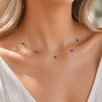 Sapphire Dewdrop Necklace • September Birthstone • Gemstone Jewelry for Virgo • Handcrafted Jewelry • Mother's Day Gift