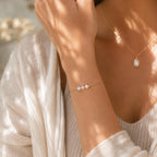 Somewhere After Rain Bracelet, Rainbow Baby Gift, IVF Gift, Pregnancy After Loss Bracelet, Moonstone Rose Quartz Pearl Bracelet