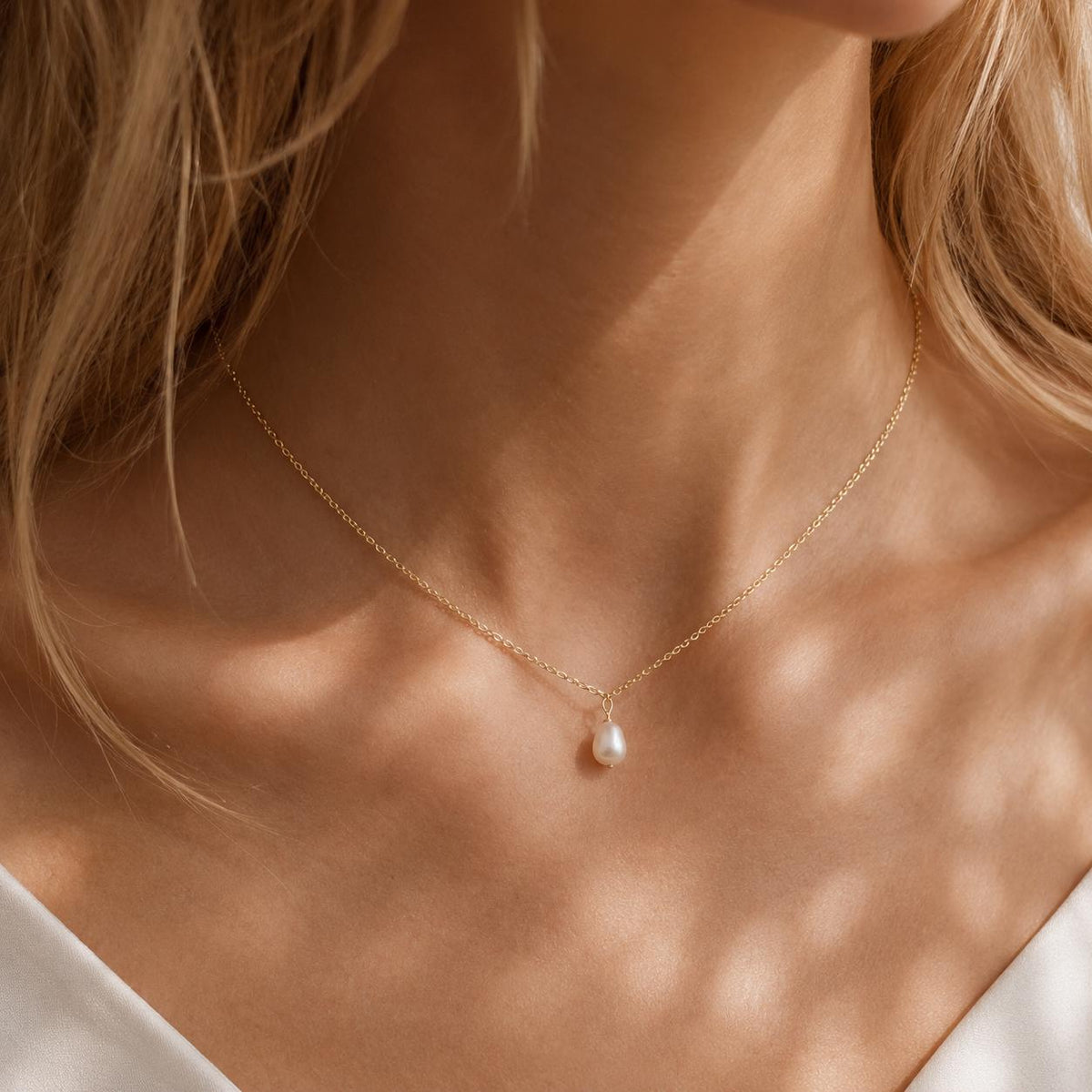 Beauty & Brains Freshwater Pearl Necklace – Graduation Gift for Her, College Grad Jewelry, Minimalist Gold Filled Pearl Pendant Necklace