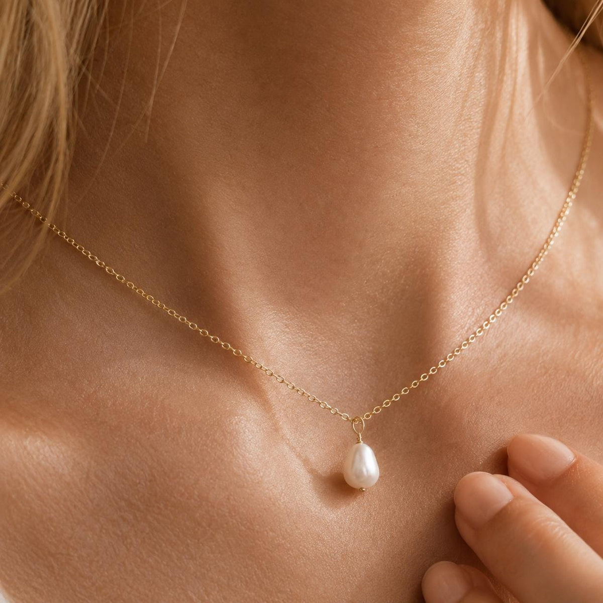 And So It Begins Freshwater Pearl Necklace – Graduation Gift for Her, Minimalist Gold Filled Pearl Necklace, New Beginnings Jewelry