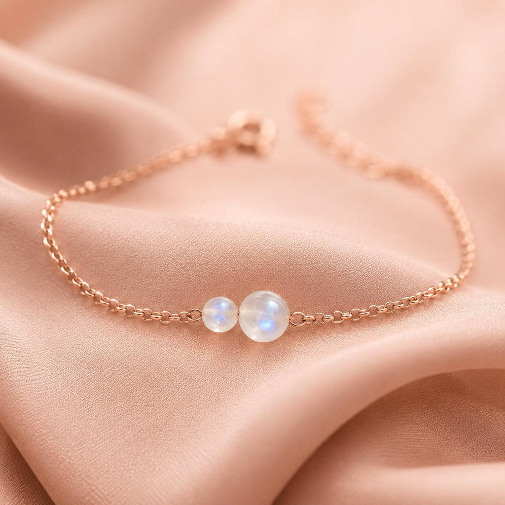 Moonstone Bracelet, June Birthstone Jewelry, Dainty Gemstone Bracelet, Minimalist Bridal Bracelet, Jewelry for Bride