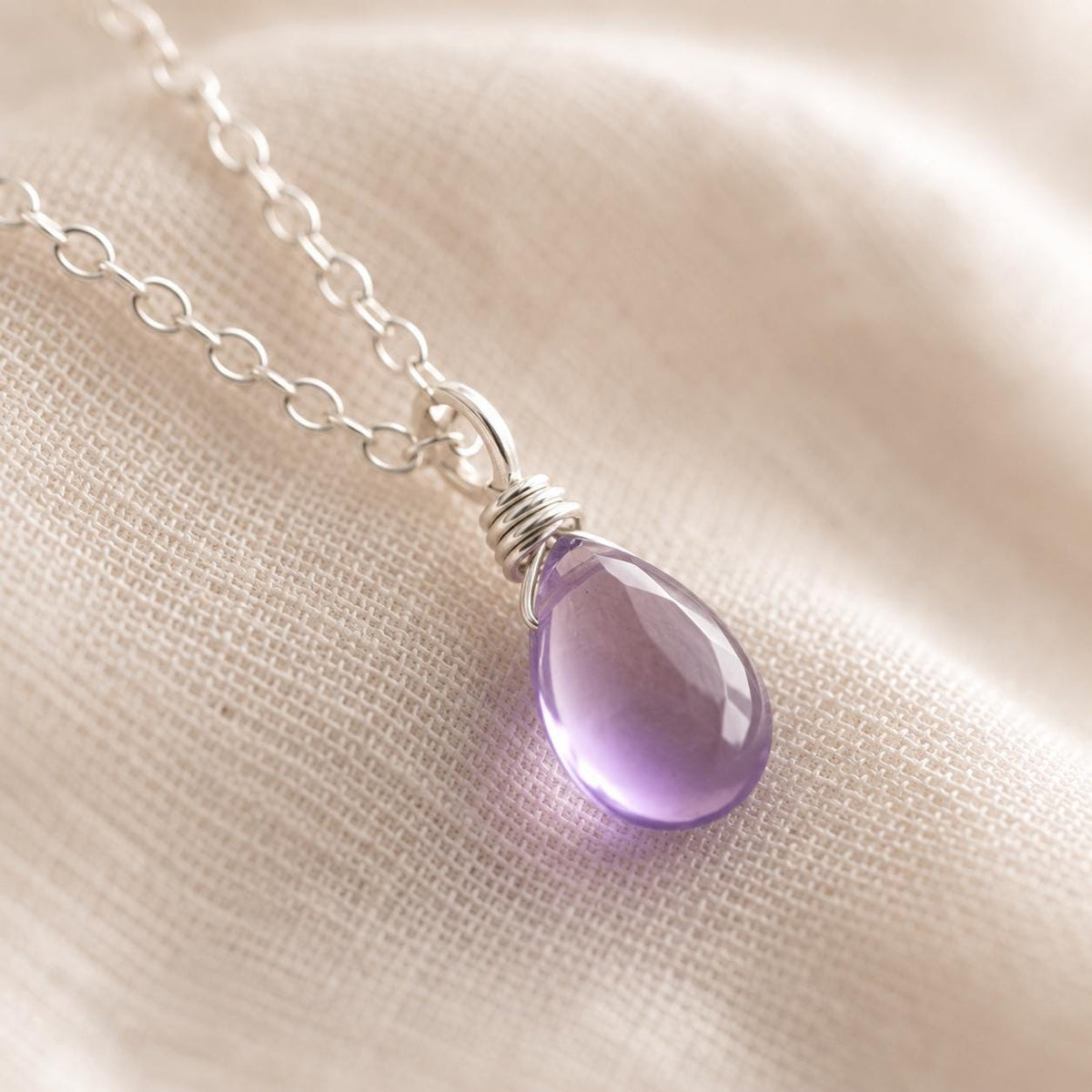 Delicate Amethyst Necklace, February Birthstone Jewelry, Gold, Rose Gold Sterling Silver, Handmade Gift for Her, Purple Gemstone Necklace