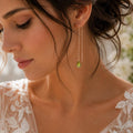 Peridot Threader Earrings, Gold Filled or Sterling Silver, August Birthstone Jewelry, Bridal Peridot