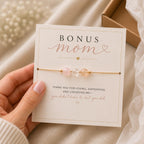 Bonus Mom Bracelet Gift for Stepmom, Meaningful Gemstone Bracelet, Bonus Mom Jewelry, Thank You Gift for Bonus Mom, Mother’s Day Gift